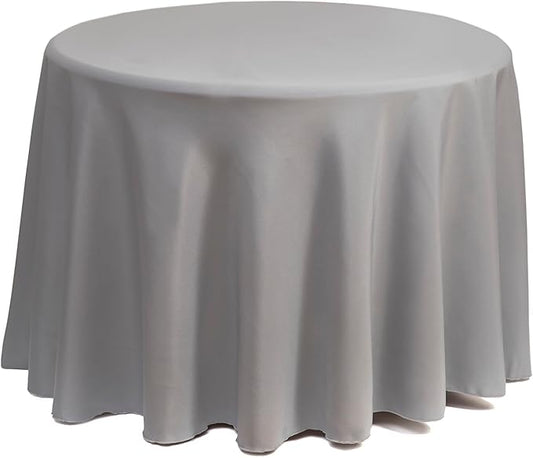 Gee Di Moda Round Tablecloth - 70 Inch Charcoal Round Table Cloth for 24 to 48 Inch Round Tables - Heavy Duty Washable Fabric - for Buffet Table, Holiday Party, Dinner, Wedding & Baby Shower