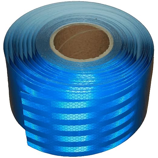 Non Fading Reflective Tape Blue 4 inch Wide, Outdoor Waterproof High Visibility Safety Warning Reflector Sticker Strips (168 feet)