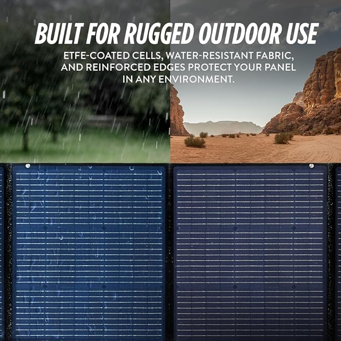 200 Watt Solar Panels Foldable, Portable High-Efficiency Solar Charger for Power Stations, Waterproof, Kickstand Design, Compact for Camping, RV, Outdoor, Off-Grid Use by Guard Dog Security
