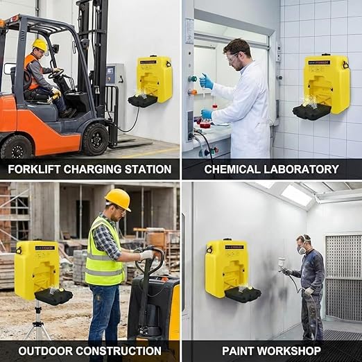 14 Gallon OSHA Approved Eyewash Stations - Portable Emergency Eye Wash Stations Wall Mounted,First Aid Eyewash Station Unit,Lasting for 15 Minute(53L)