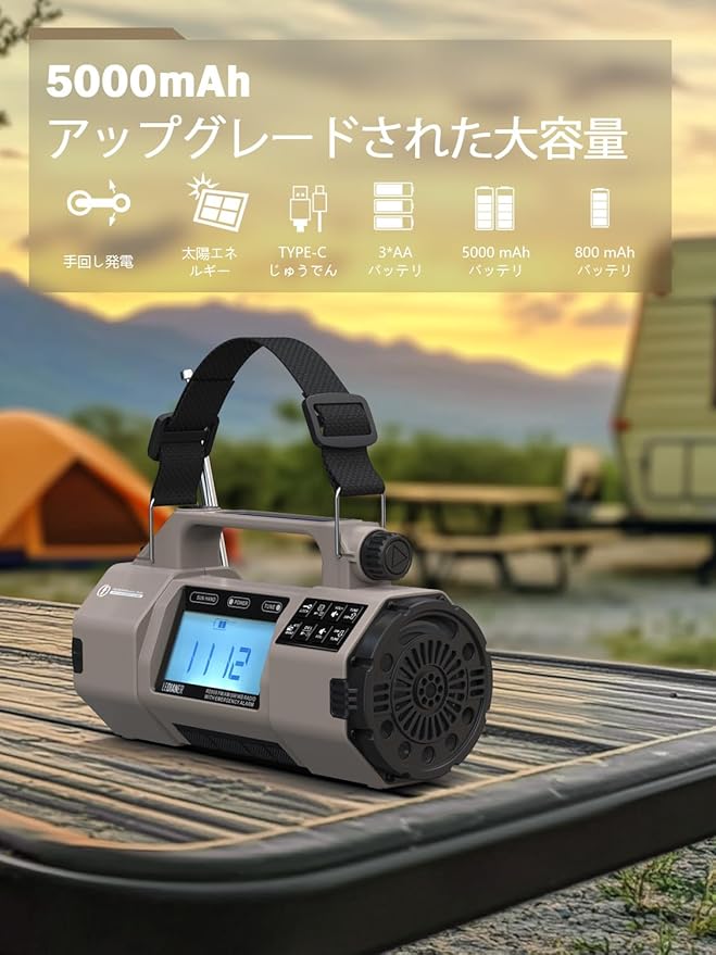 Emergency Radio with NOAA Weather Radio, Portable Solar Hand Crank AM/FM Radio for Survival,Rechargeable Battery Powered Radios, SOS Emergency Flashlight,Reading Lamp, for Home Outdoo