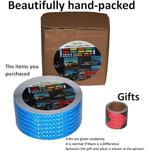 Blue Reflective Tape Outdoor Waterproof 3 inch, High Visibility Hazard Conspicuity Safety Industrial Marking Tape (66 feet)