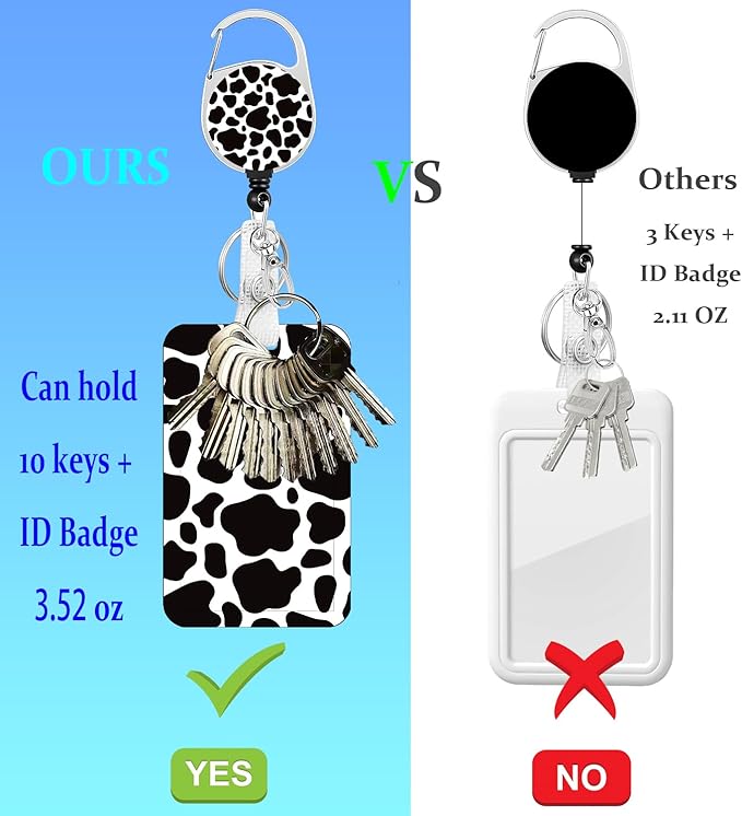 Fun Badge Holder Lanyard Cute Cow ID Card Holders Detachable Name Tag Clips Cute Funny Nurse Teacher Office Gifts Women Man Badge Holder (Cow)
