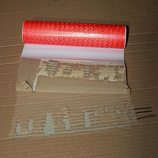 Red Reflective Tape Outdoor Waterproof 12 inch Wide, High Visibility Warning Safety Strong Industrial Marking Tape (10 feet)