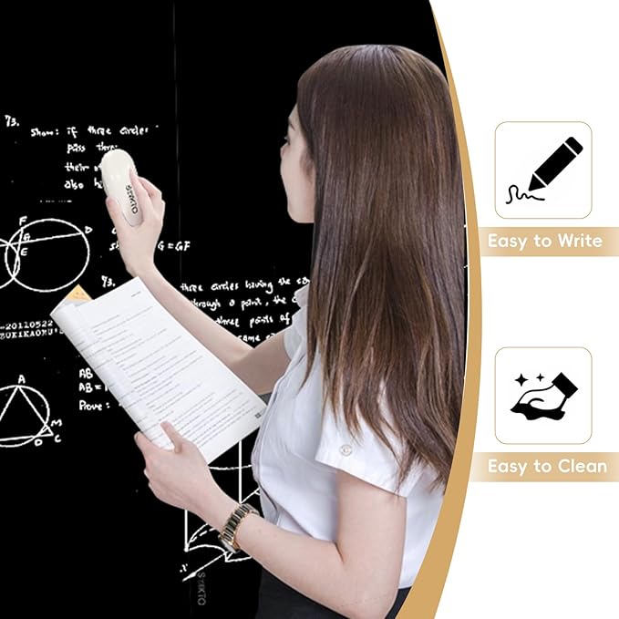 Glass WhiteBoard - Glass Dry Erase Board 48" x 36" Magnetic White Board Writing Board White Boards for Walls Wall Office Home, Black
