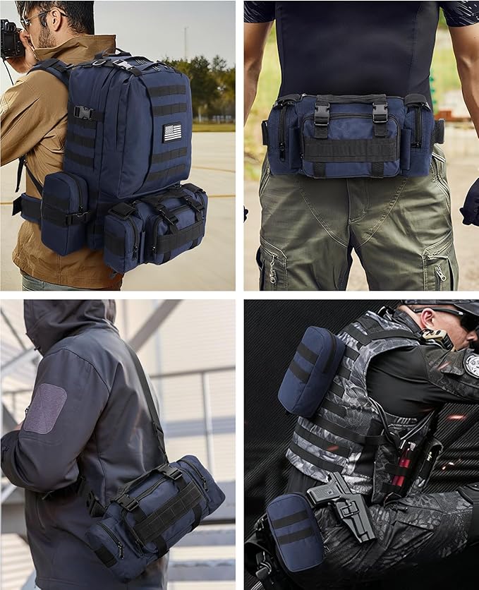 CVLIFE Tactical Backpack Military Army Rucksack 60L Large Assault Pack Detachable Molle Bag…