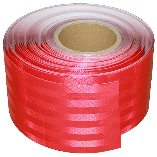 Industrial Non Fading Reflective Tape Red Outdoor Waterproof 4 inch, High Visibility Safety Warning Adhesive Stickers (166 feet)