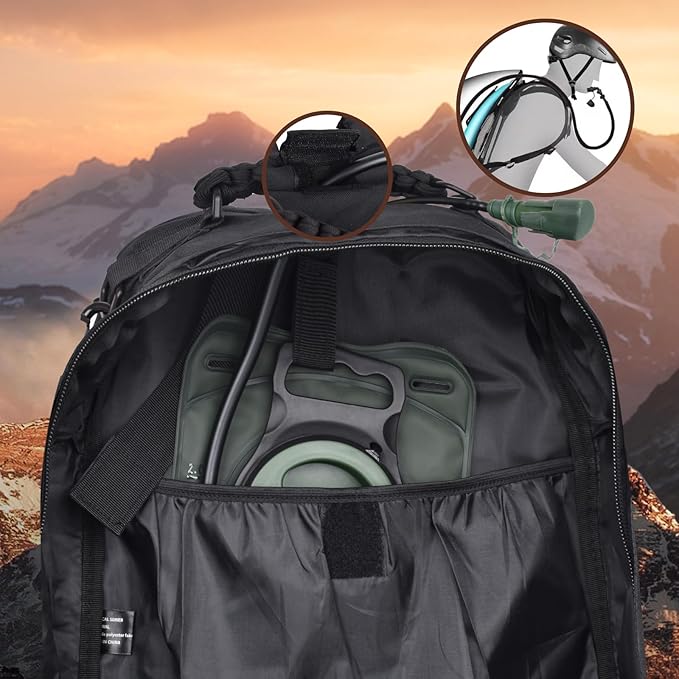 Military Tactical Backpack for Men, 40L Molle EDC Daypack Work Backpack for Trekking, Army 3 Days Assault Pack & Bug Out Bag with Water Bladder Compartment, Hiking Rucksack