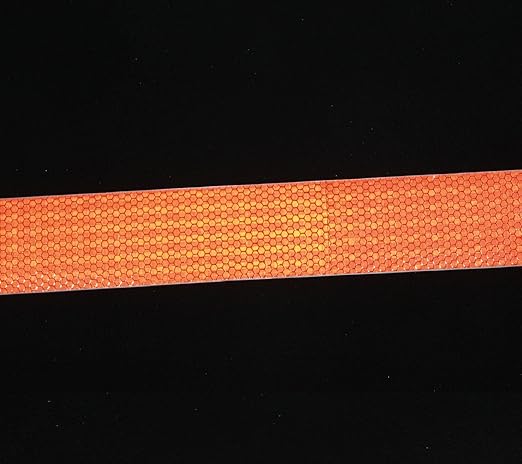 Orange Reflective Tape Outdoor Waterproof 1 inch Wide, High Visibility Industrial Marking Tape, Safety Adhesive Stickers (68 feet,10 Rolls)