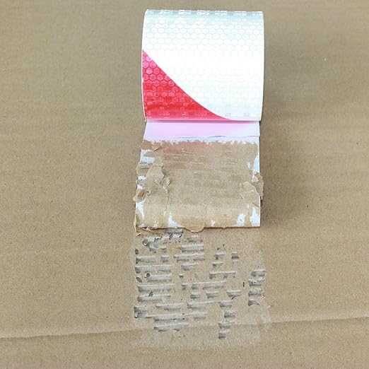 Red and White Reflective Tape Outdoor Waterproof 3 inch, High Visibility Hazard Conspicuity Safety Marking Tape (11 feet)
