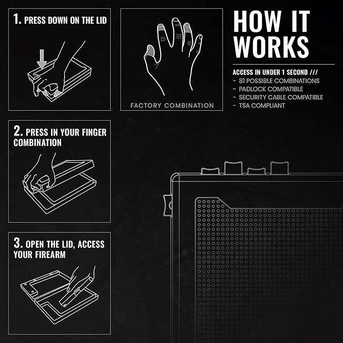 STOPBOX Gun Safe Alternative - Tactical Handgun Storage, Instant Access Portable Gun Case, TSA Compliant Gun Lock Box for Quick Handgun Access | SKULL CAMO + BLACK (2 Pack) | Full-Size Only