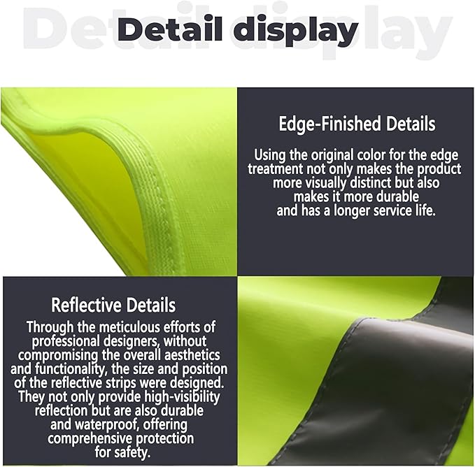 Custom Safety Vest Personalized Logo Hi Vis Reflective Zipper Work Vest with Pockets Fluorescent Yellow Class 2