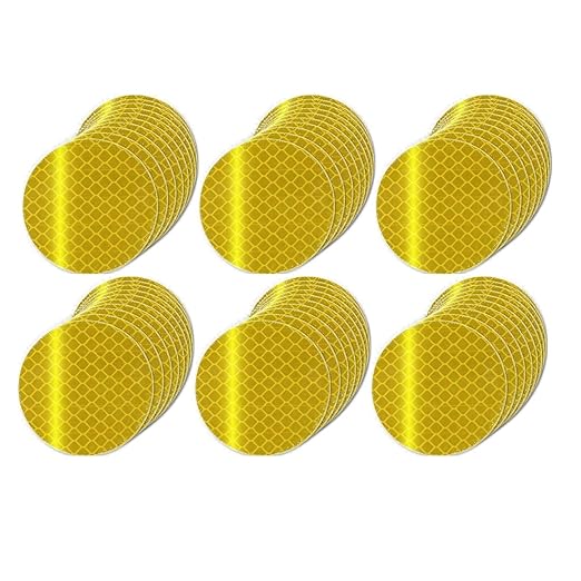 Yellow Reflective Stickers 2-inch Diameter Round Reflector, Outdoor Waterproof High Visibility Warning Adhesive Tape (60 Pcs)