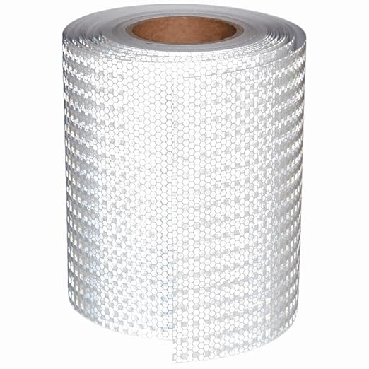 White Reflective Tape Outdoor Waterproof 8 inch Wide, High Visibility Warning Industrial Marking Tape,Safety Stickers (68 feet)