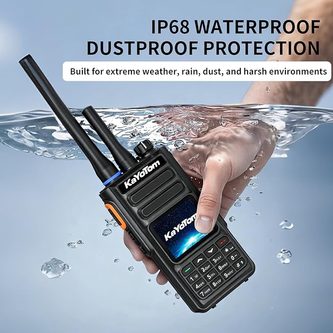 (Lifetime Free) Rapid Dual-Mode Global Unlimited Range Walkie Talkies Long Range Two Way Radio with 4G LTE PoC & UHF PTT, Encrypted Calls, IP68 Waterproof for Outdoor, Logistics & Emergency