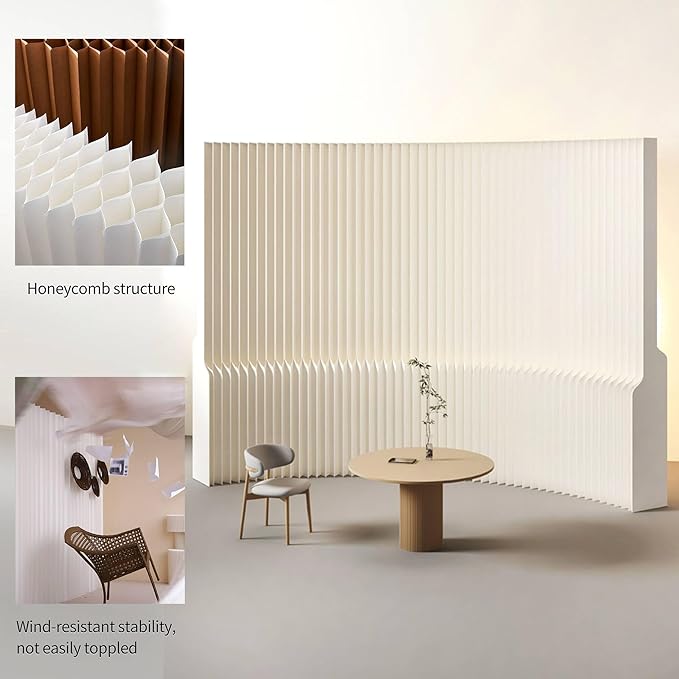 Foldable Room Divider Privacy Screens Movable Temporary Wall Space Partition, 5.25~9.19 FT Tall, 6.56~16.4 FT Width, Choice of Various Sizes and Styles