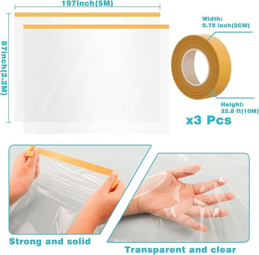 2PCS - 87'' x 197'' Window Insulation Kit, Window Insulation for Winter, POF Window Sealer for Winter, Insulates Indoor Windows Keep Warm for Weatherproofing Window Film for Winter Window Covering