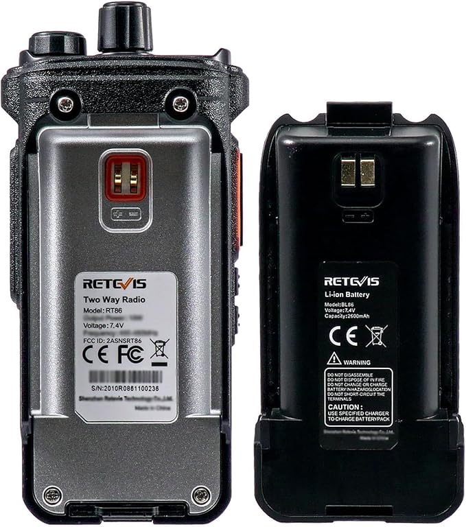 Retevis RT86 Professional 2 Way Radio Long Range,High Power Walkie Talkies for Adult with Shoulder Mic,Heavy Duty Two Way Radios Rechargeable,2600mAh,USB,Handheld Emergency Radio for Warehouse(4 Pack)