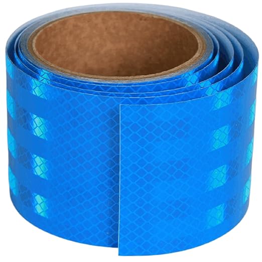 Non Fading Reflective Tape Blue 3 inch Wide, Outdoor Waterproof High Visibility Safety Warning Reflector Sticker Strips (11 feet)