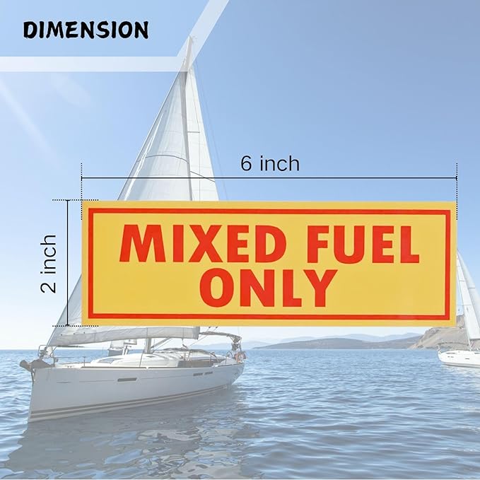 4PCS Mixed Fuel Only Vinyl Sticker for Outdoor Equipment Chainsaws Weed Eaters Durable Weather Resistant 2 Inch x 6 Inch