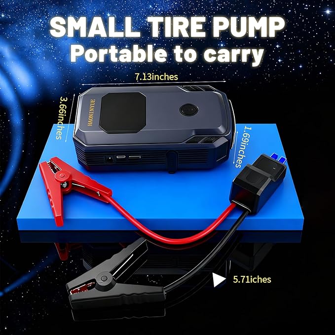 Z8 Jump Starter with Air Compressor, 3000A Portable Car Battery Booster (9.0 Gas/6.5L Diesel) with 150PSI Auto-Shutoff Tire Inflator, 12V Lithium Jump Box Car Battery Jumper Starter
