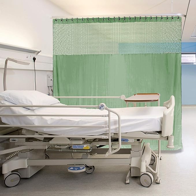 Macochico Medical Room Divider Curtains Screen Partitions Nickel Grommet Olive Hospital Medical Clinic Spa Lab Cubicle Curtain Divider Privacy Screen, 10ft Wide x 8.5ft Tall(1 Panel)