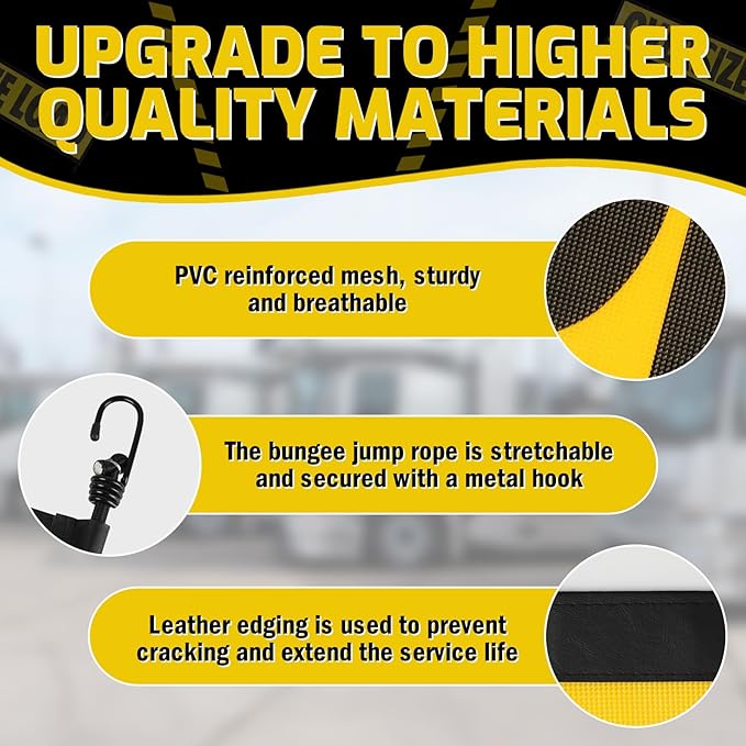 2 Pack Oversize Load Signs for Trucks, 18" x 84" Wide Load Heavy Duty Mesh Flags Banner with Bungee Cord & Hook, Oversized Load Sign Warning Flatbed Trailer for Escort Vehicles, Car, Yellow and Black