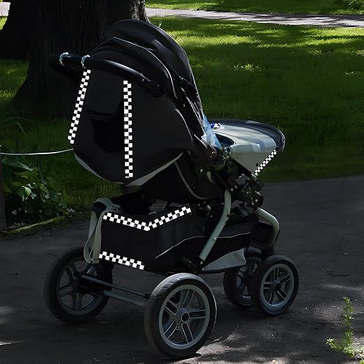Reflective Tape Black and White 2 inch Wide for Trucks, Outdoor Waterproof High Visibility Safety Warning Sticker Strips (11 feet)