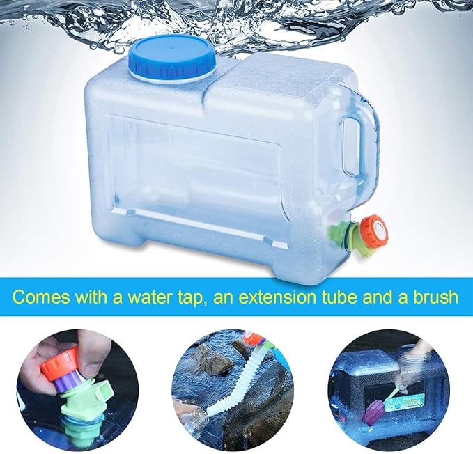 Water Storage Containers - 3.17 Gallon Bottle Dispenser | Portable Square Water Container with Tap,for Hiking Picnic Camping Survival Outdoor Beverage