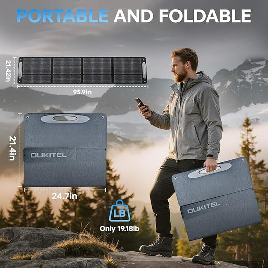 OUKITEL P2001 PLUS 2400W Power Station with 200W Solar Panel, 2048Wh Solar Generator(Peak 5000W) 1.5Hrs Fast Full Charging APP Control Emergency LiFePO4 Battery for Home Backup Camping RVs