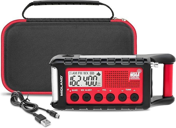 Hard EVA Protective Case for Midland ER310/ER210/ER50/ER40 Emergency Crank Weather Radio - Shockproof Travel Storage Box with Carrying Handle (Case Only)
