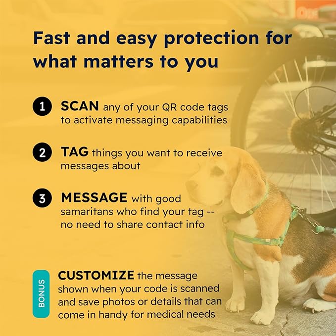 Smart Dog Cat Tag - Custom QR Code Pet ID, Durable Acrylic, 2 Pack, Round, No Subscription Fees