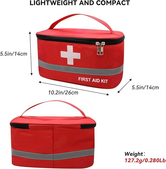 Faylapa Empty First Aid Bag for Home Outdoor Travel Car Camping Hiking, 10.2x5.5x5.5 inches Storage Bag Bag Portable Pouch