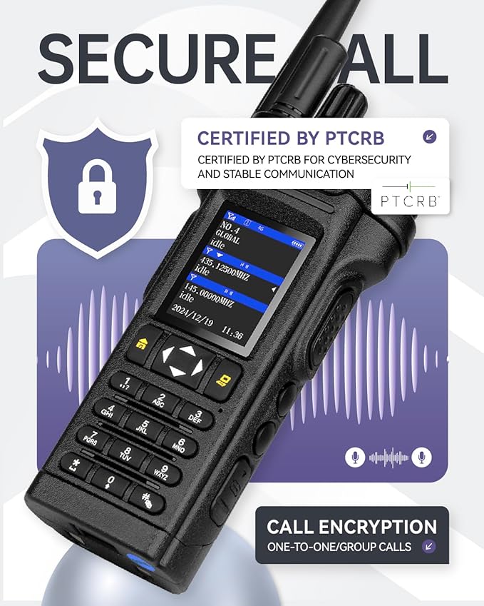 Pack of 2 Dual-Mode PoC + Analog Radios — Nationwide 4G LTE Push-to-Talk Unlimited Range & UHF VHF Two-Way Radios, Dual Screen Speaker | 136-174/400-490 MHz | Encrypted Calls (Black, 5288Plus)