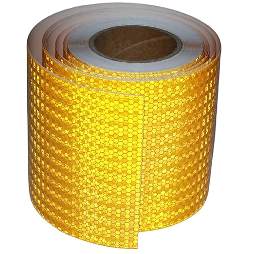 Yellow Reflective Tape 6 inch Wide for Trucks, Outdoor Waterproof High Visibility Safety Warning Reflector Sticker Strips (68 feet)