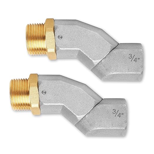 2PCS 3/4 Inch NPT Fuel Hose Swivel 360 Rotating Connector for Fuel Nozzle Multi Plane Fuel Plane Swivel