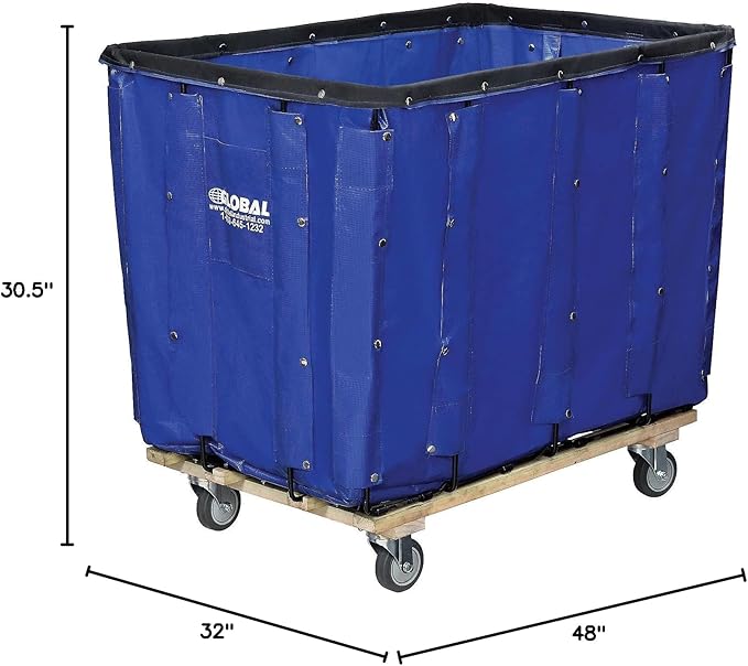 GLOBAL INDUSTRIAL Vinyl Basket Bulk Truck, 20 Bushel, Blue