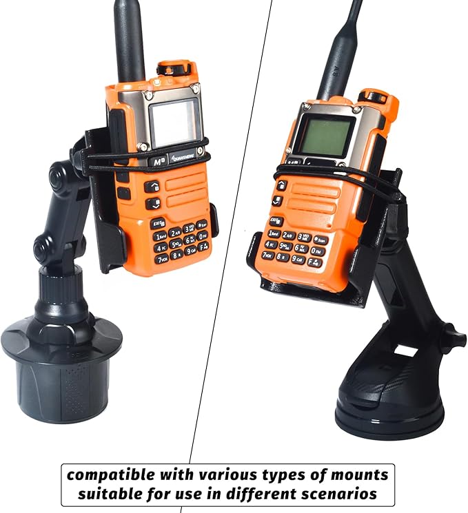 TWAYRDIO Handheld Radio Holder, Belt Clip Hanger Mount for 17mm Ball Mounts, Compatible with Motorola Kenwood Midland Baofeng Yaesu HT Walkie Talkies Two Way Radios Scanners