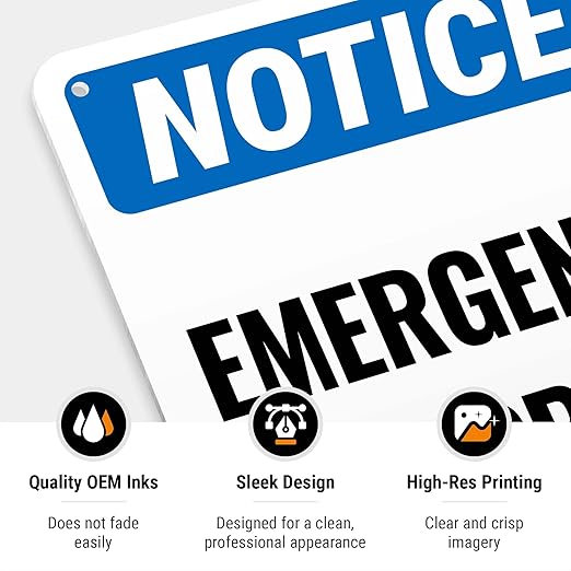 Notice Emergency Supply Storage Sign, 10x7 Inches, Rust Free .040 Aluminum, Fade Resistant, Made in USA by Sigo Signs