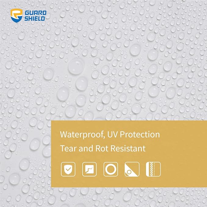 GUARD SHIELD White Tarp 12x16 Feet Medium Duty All Purpose Poly Tarps Cover 7mil (2-Pack)
