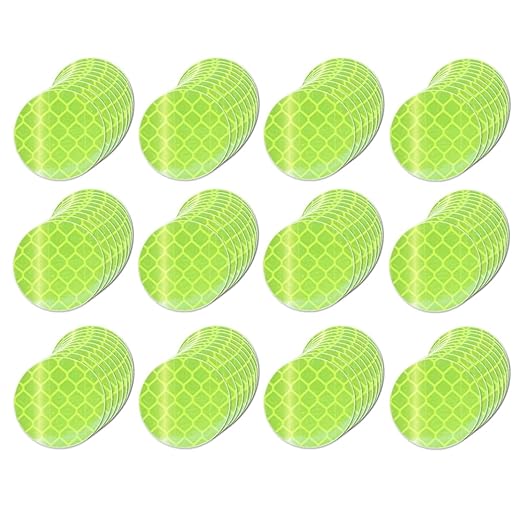 Fluorescent Reflective Stickers 1-inch Diameter Round Reflector, Outdoor Waterproof High Visibility Warning Adhesive Tape (120 Pcs)