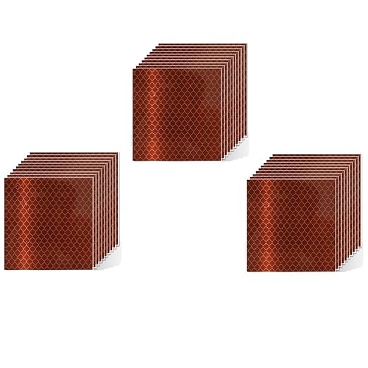 Brown Reflective Stickers 2 inch X 2 inch, Outdoor Waterproof High Visibility Warning Safety Adhesive Reflector Tape (30 Pcs)