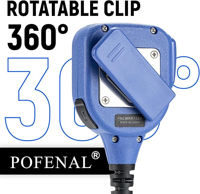 Waterproof Motorola Radio Speaker Mic for XPR3500e/XPR3300e - Remote Shoulder Microphone with 3.5mm Jack & Noise-Canceling, DMR Radio Accessories(Blue)