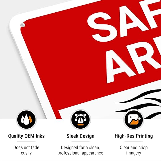 Safe Area Tornado Shelter Sign, 10x14 Inches, Rust Free .040 Aluminum, Fade Resistant, Made in USA by Sigo Signs