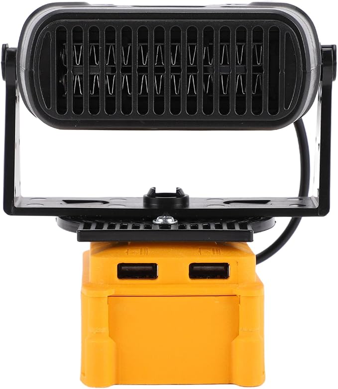 Yoidesu 200W Portable Space Heater, with 2 USB Outputs, Compact Electric Heater for Indoor Use, Compatible with 20V MAX Batteries (DCB201, DCB203, DCB204, DCB206, DCB207, DCB208)