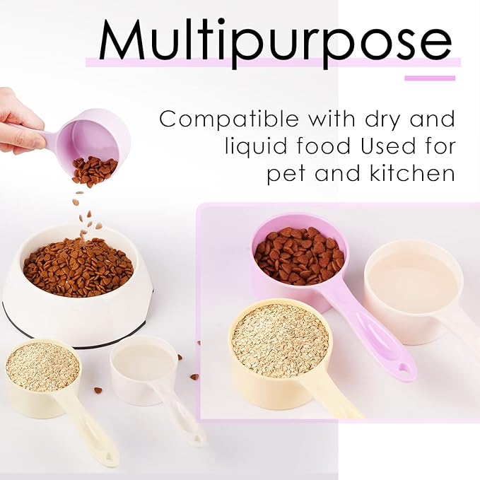 Super Design SUPERDESIGN Food Scoop Dog Cat Food Scoop Ice Scoop Flour scoop Candy scoops Dry Measuring Cup Plastic Scoop for Canisters and Freezer 1 Cup Food Grade Melamine PURPLE