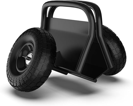 Moving Dolly with Handle, 2 × 10" Heavy Duty Solid Rubber Tires Wheels 1000LBS Load Capacity for Panel/Slab/Plywood/Door/Granite/Drywall Material Handling and More - Black