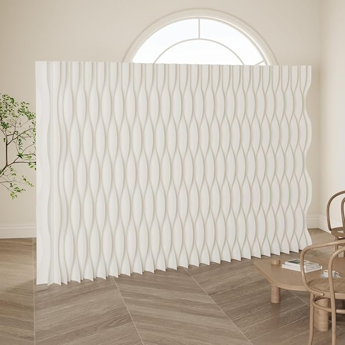 Foldable Room Divider Privacy Screens Movable Temporary Wall Space Partition, 5.25~9.19 FT Tall, 6.56~16.5 FT Width, Choice of Various Sizes and Styles