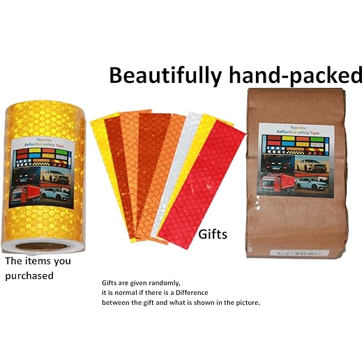 Yellow Reflective Tape 6 inch, Outdoor Waterproof High Visibility Warning Industrial Marking Tape, Safety Stickers (11 feet)