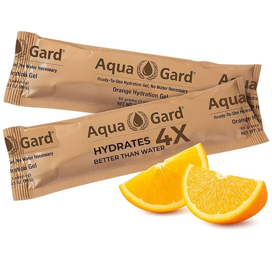 Aqua-Gard Emergency Water Gel - Survival Water Pouches for Disaster Relief | 200% More Effective Hydration | Emergency Water Pouches for Water Emergency Kit Supply for Extreme Conditions (10 Pack)